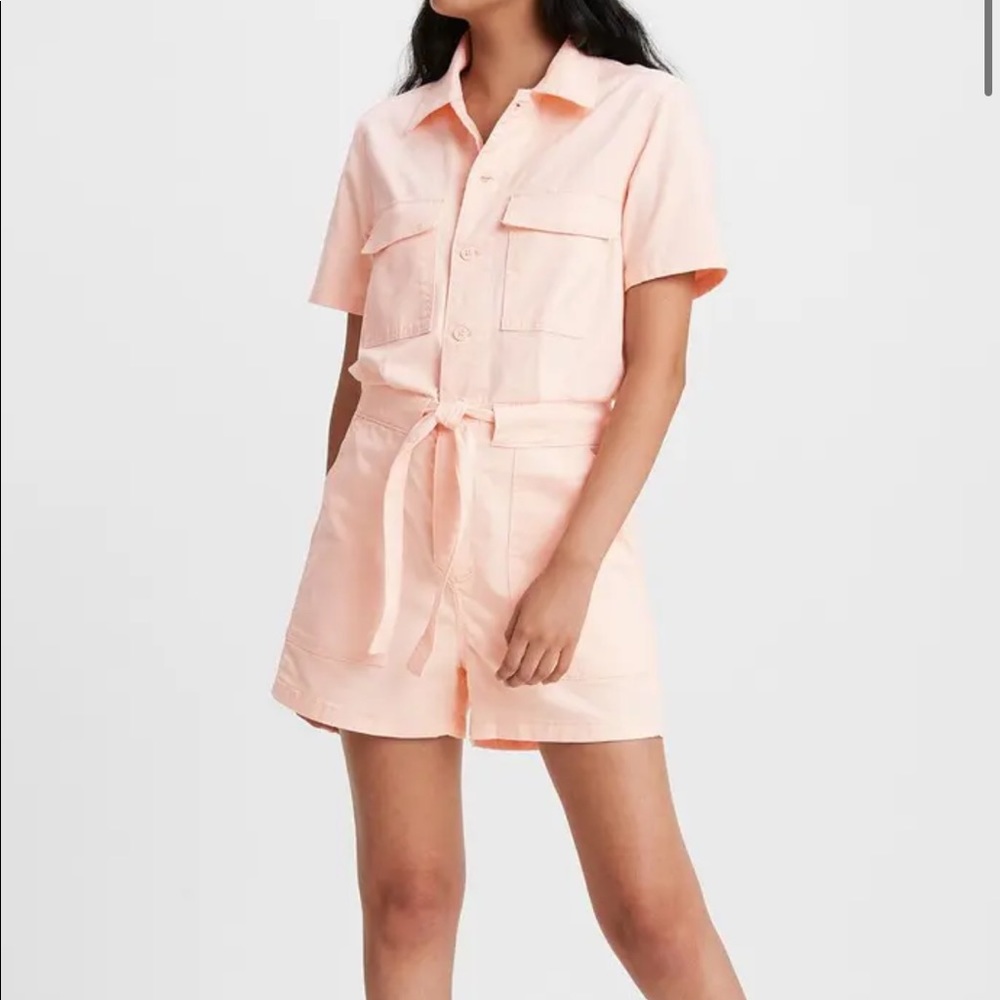 Levi’s soft surplus shorts romper utility jumpsuit scallop shell